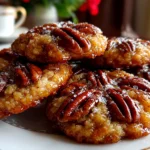 Homemade pecan pie cookies close-up