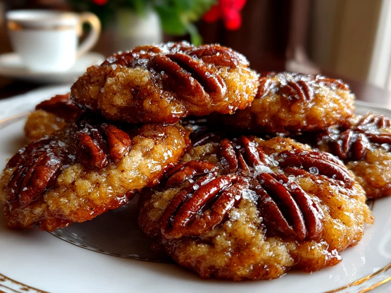 Homemade pecan pie cookies close-up