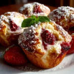 Homemade Strawberry Ricotta Muffins Close-up