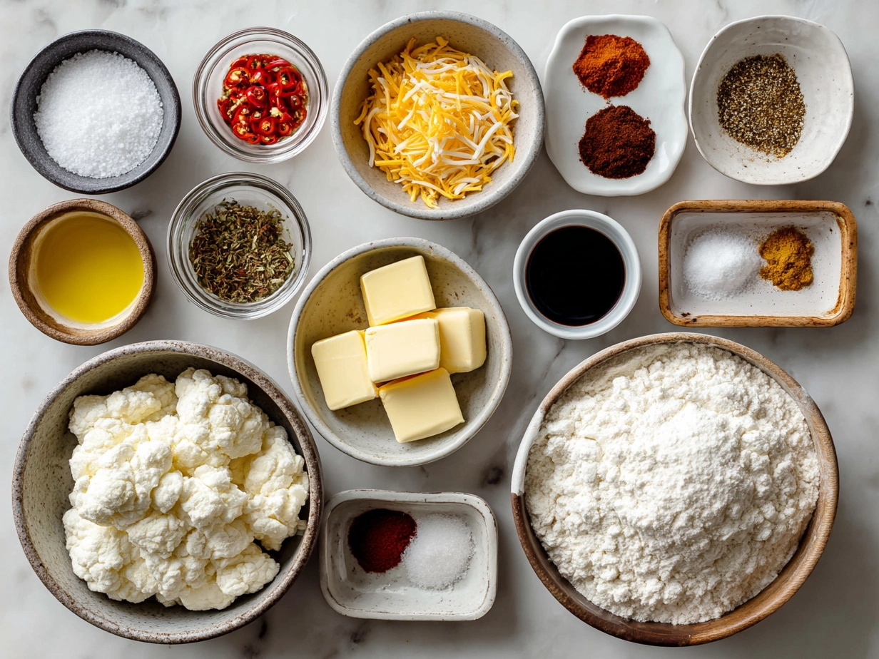Ingredients for One Pot Low Carb Chicken Enchilada Skillet including chicken, peppers, zucchini, cheese, and spices
