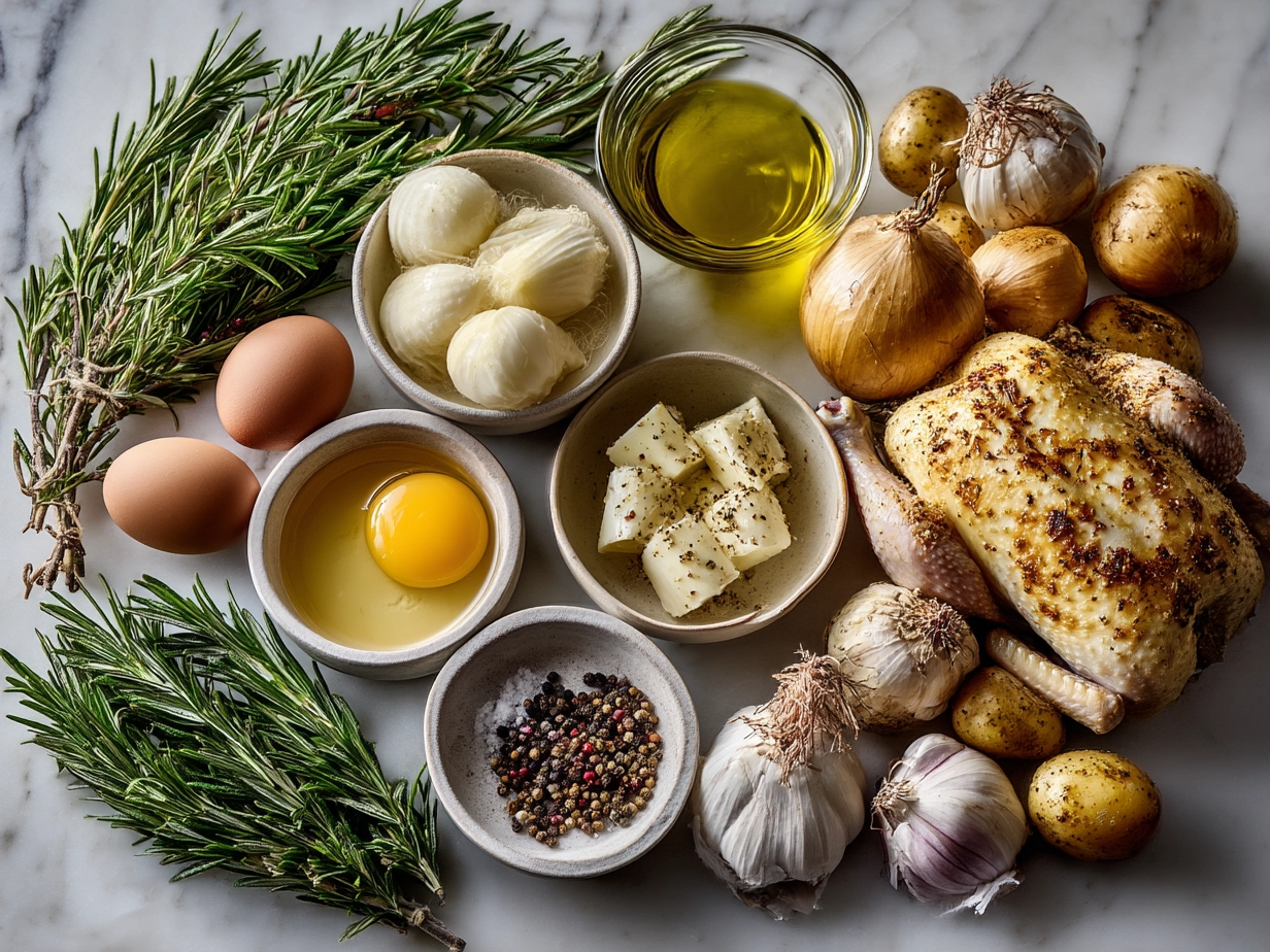 Ingredients for Orange Rosemary Roasted Chicken