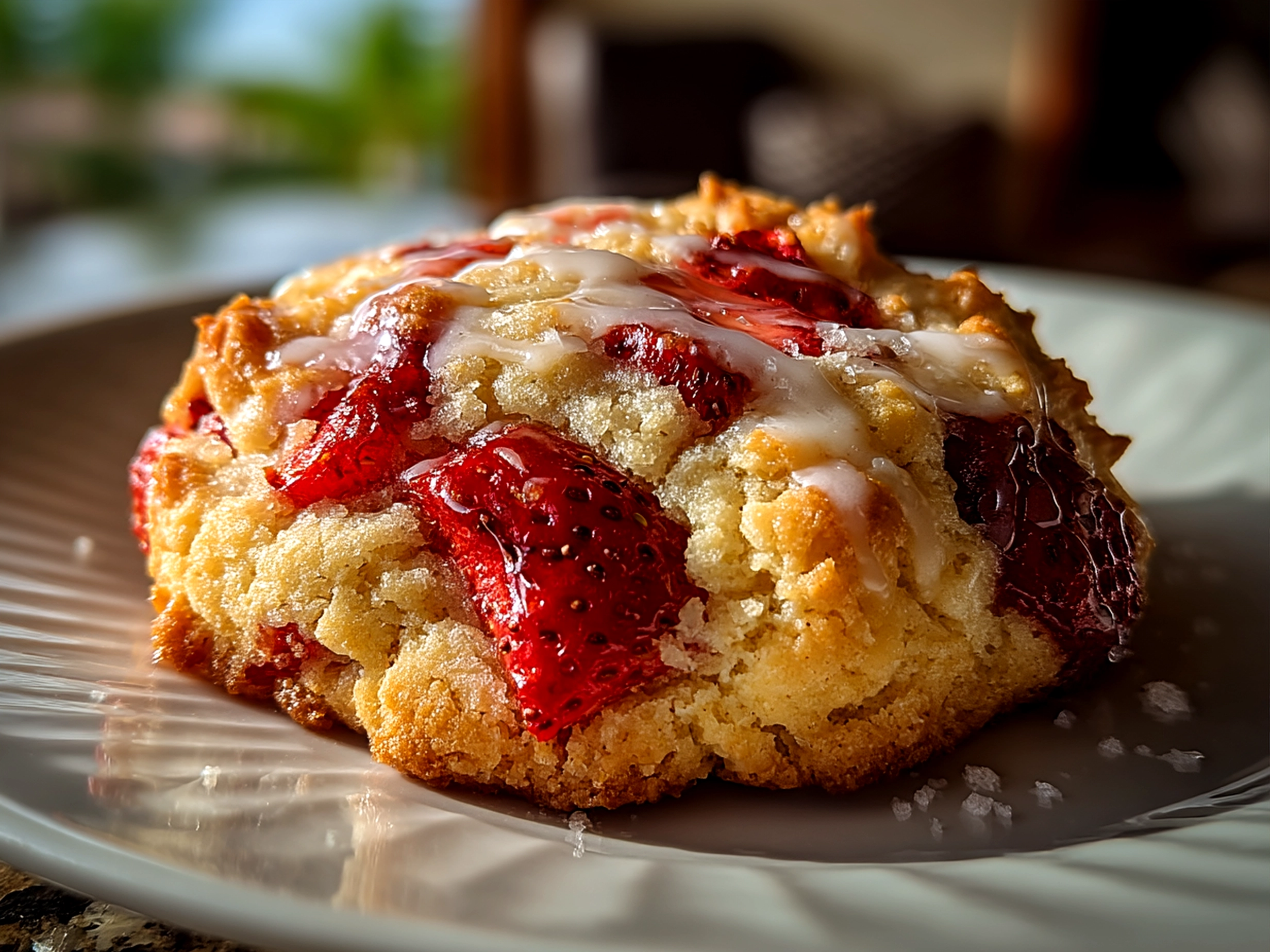 Freshly baked Strawberry Lemonade Cookies served on a colorful plate ready to eat