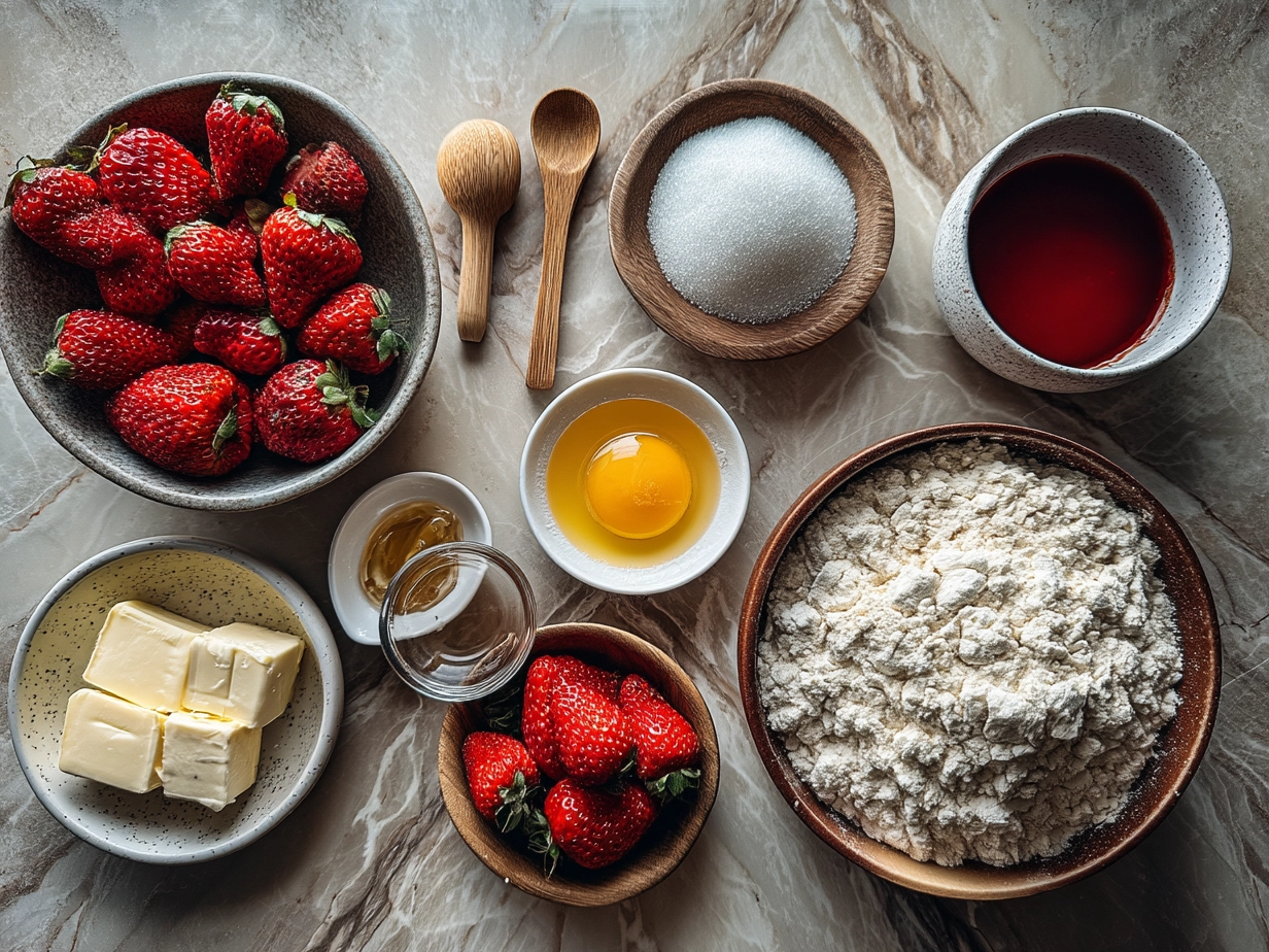 Wholesome ingredients for Strawberry Lemonade Cookie including whole wheat flour, oats, strawberries, lemon zest, and coconut sugar