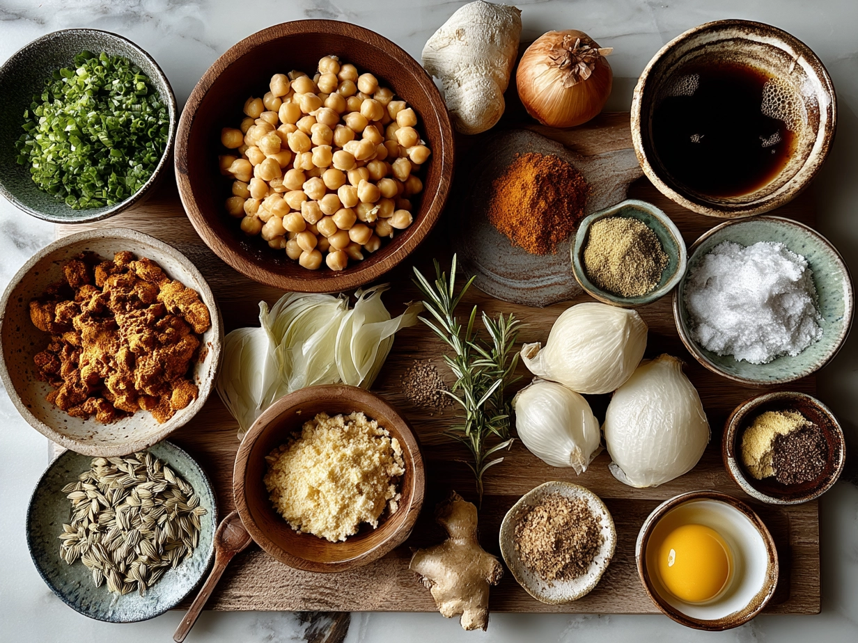 Ingredients for Vegan White Chickpea Chili laid out on a table